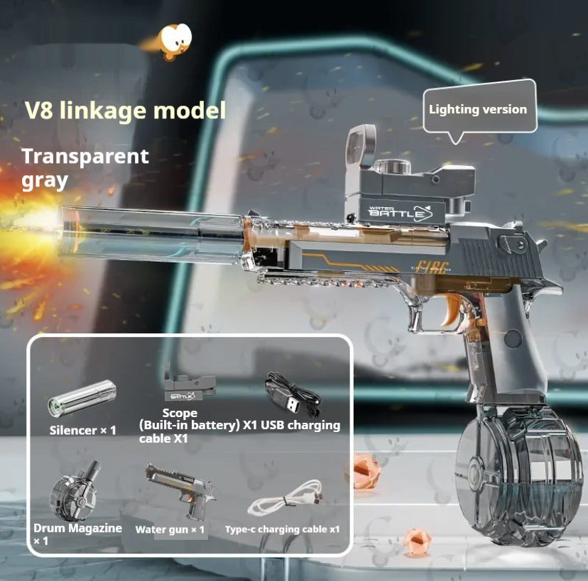Pistolet à eau électrique avec effet de flamme