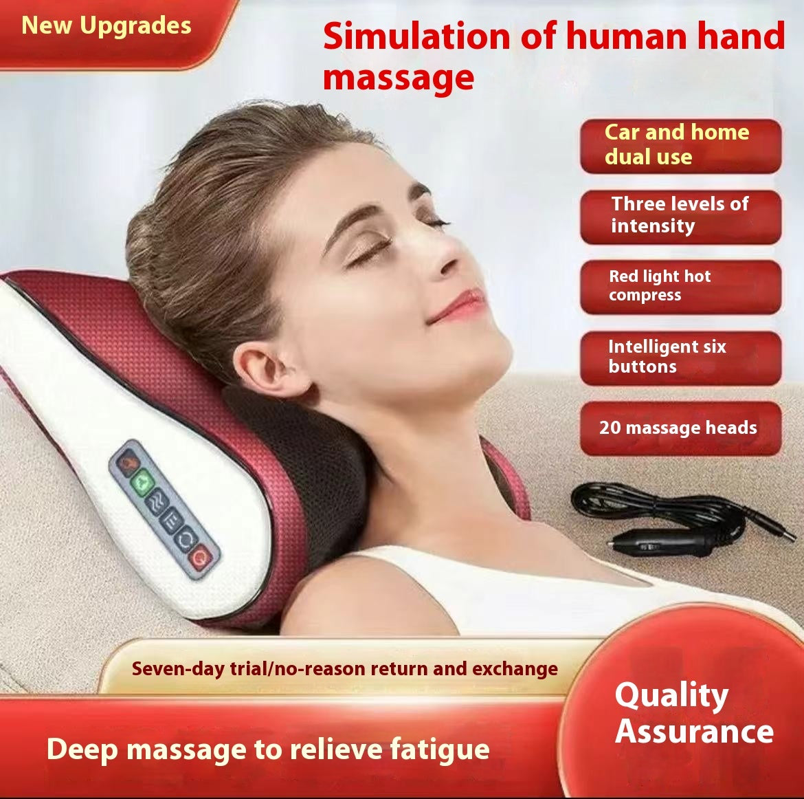 Coussin de massage cervical, masseur de taille multifonctionnel
