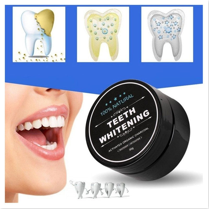 Poudre de blanchiment des dents au charbon de coco activé Hygiène bucco-dentaire