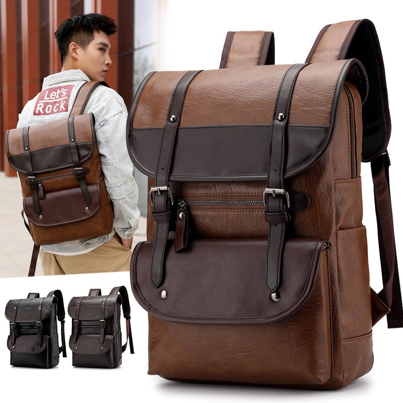 Nueva mochila impermeable de PU para estudiantes, bolso para computadora