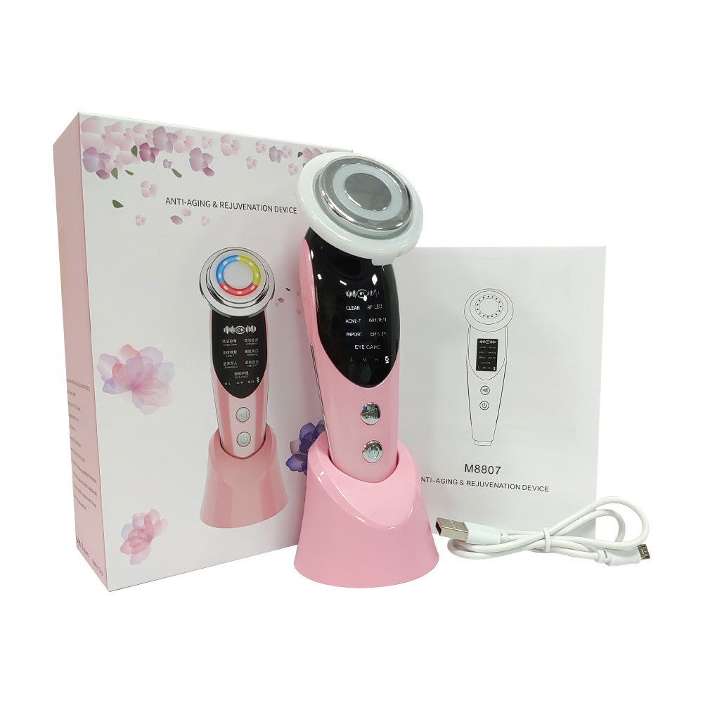 Appareil de massage facial 7 en 1, EMS, micro- purificateur, soins de la peau