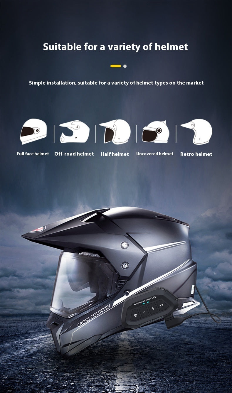 Bilateral Stereo Long Endurance Waterproof Rider Wireless Headset