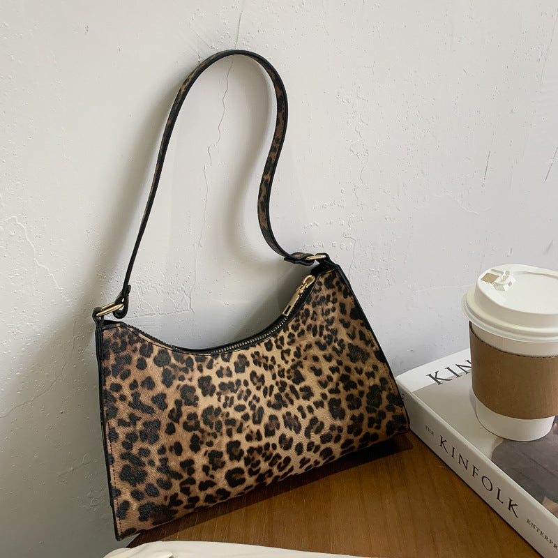 Sac à main de niche à rayures et à pois, imprimé léopard, à la mode, sous le bras