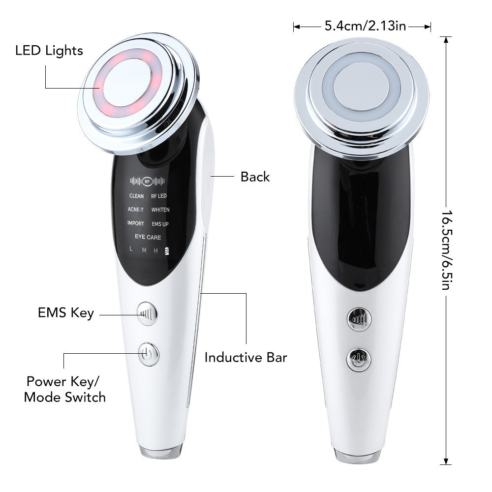 Appareil de massage facial 7 en 1, EMS, micro- purificateur, soins de la peau