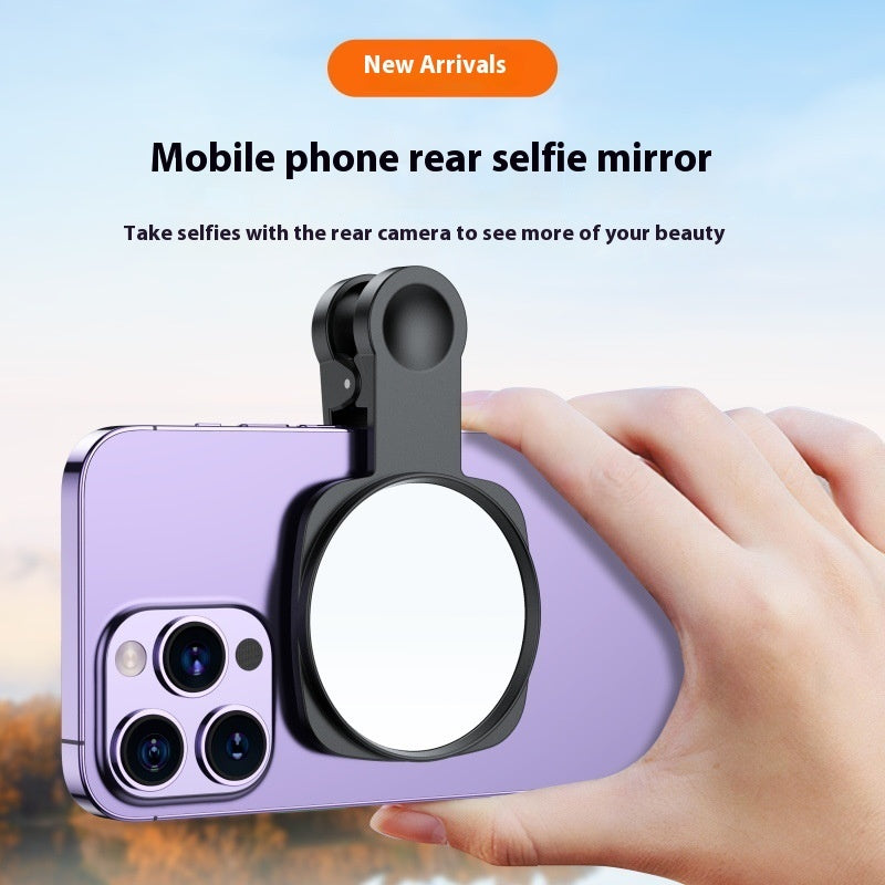 Caméra arrière de téléphone avec miroir réfléchissant et auto-prise de vue