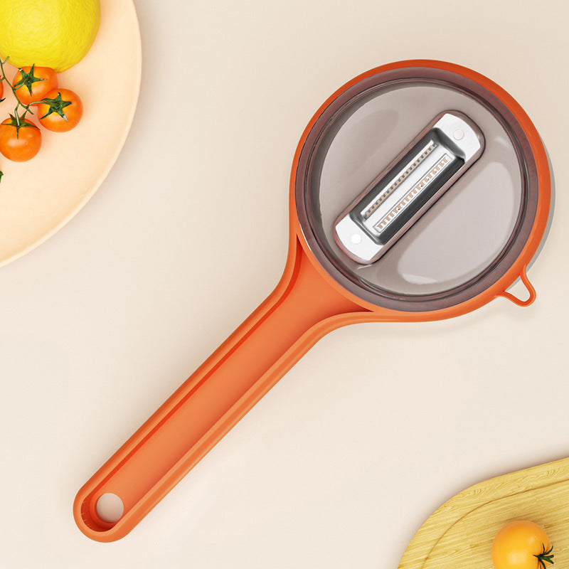Éplucheur avec seau de rangement, grattoir, couteau à éplucher