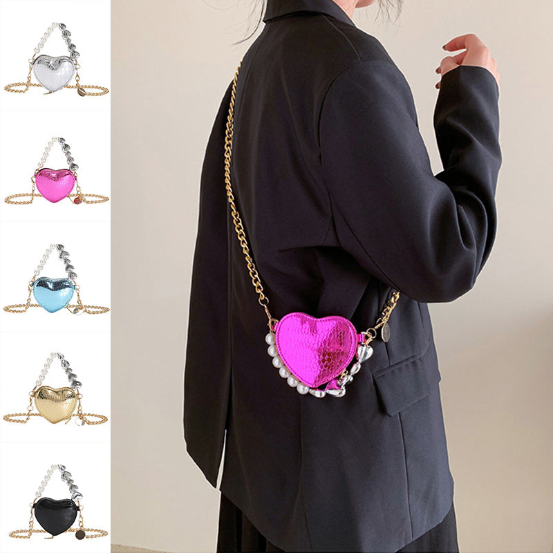 sac femmes Mini-forme à bandoulière perles à main mode mignon