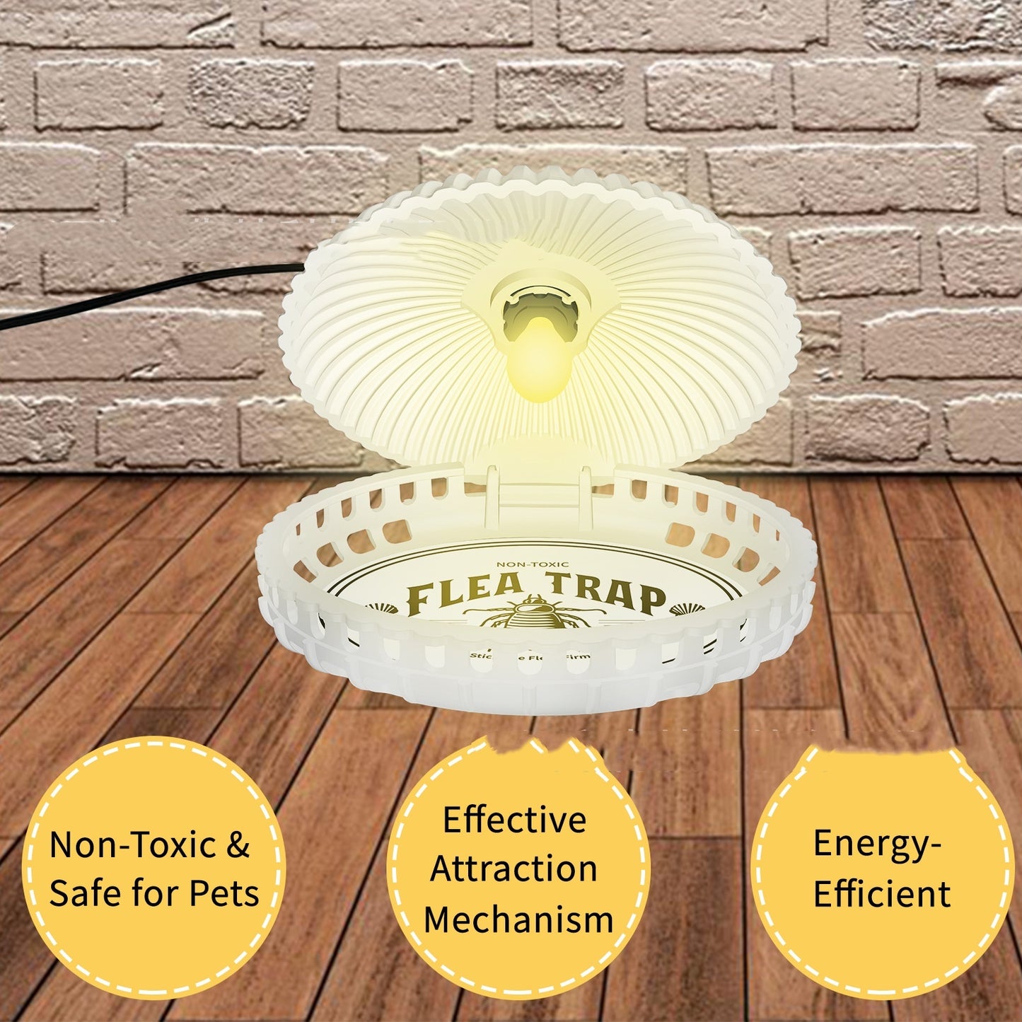Lampe anti-puces en forme de coquillage pour animaux de compagnie