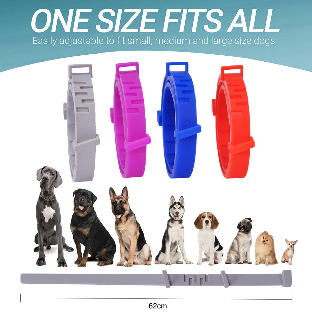 Collier en silicone réglable pour chiens et chats anti-insectes