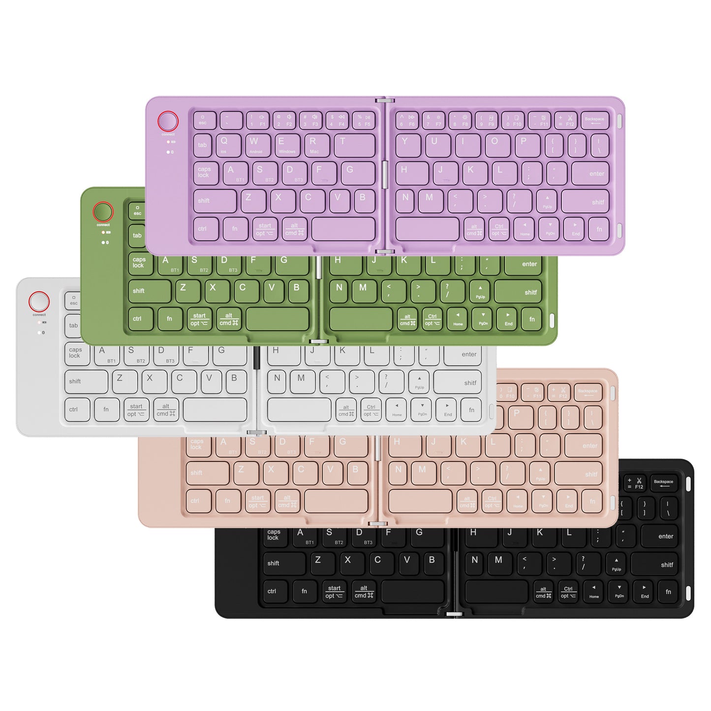 Clavier pliable double sans fil Bluetooth pour ordinateur téléphone