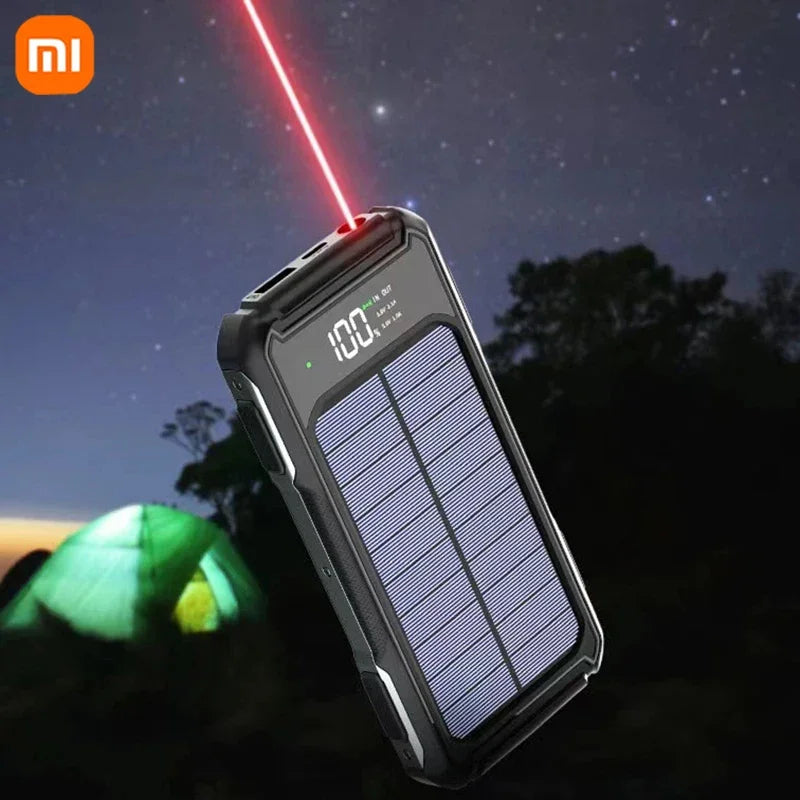 Xiaomi Solar Power Bank 200000mAh Large Capacity 4 In 1 Built in Cable Fastcharge Mobile Power Battery LED Light iPhone Samsung