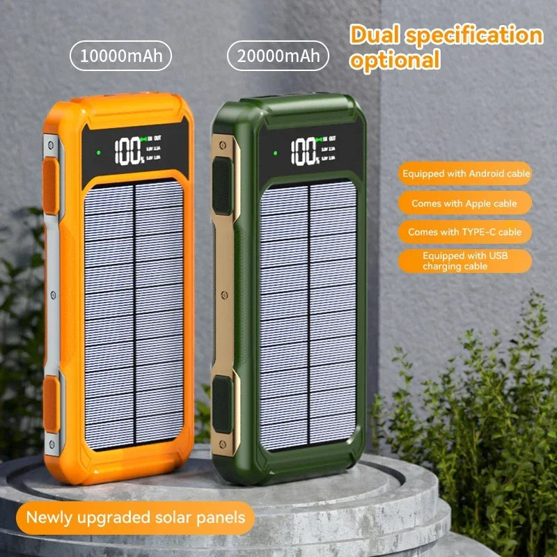 Xiaomi Solar Power Bank 200000mAh Large Capacity 4 In 1 Built in Cable Fastcharge Mobile Power Battery LED Light iPhone Samsung