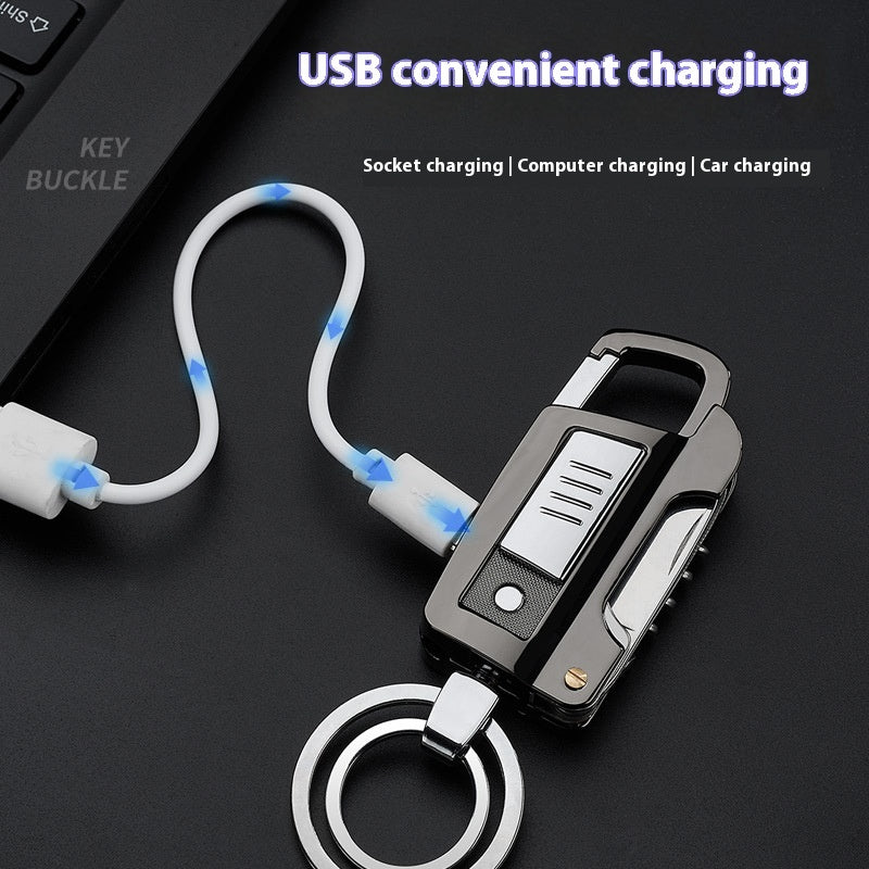 Porte-clés multifonctionnel avec allume-cigare et chargeur USB