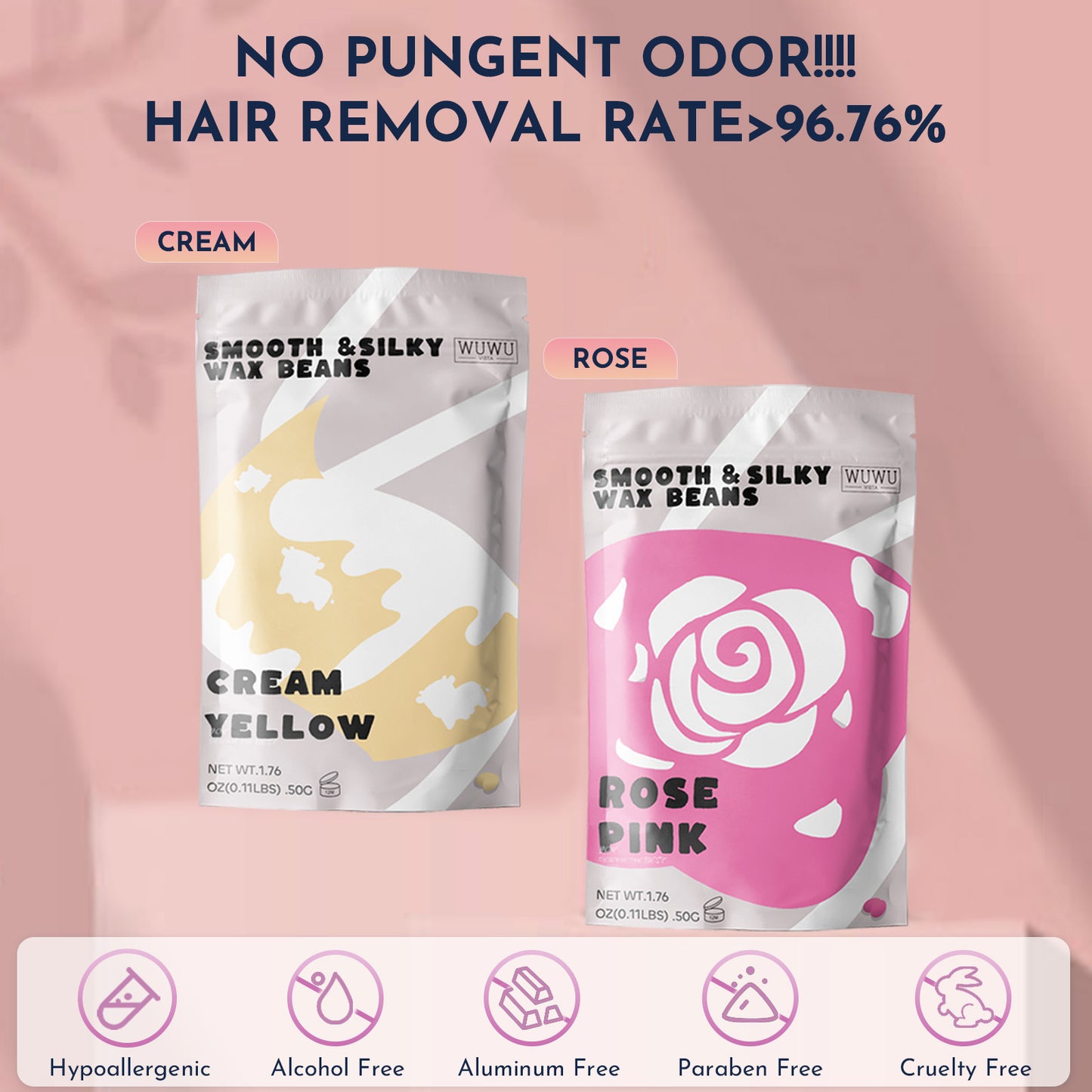 Kit d'épilation à la cire 11 pièces avec chauffe-cire et perles pour visage, et corps