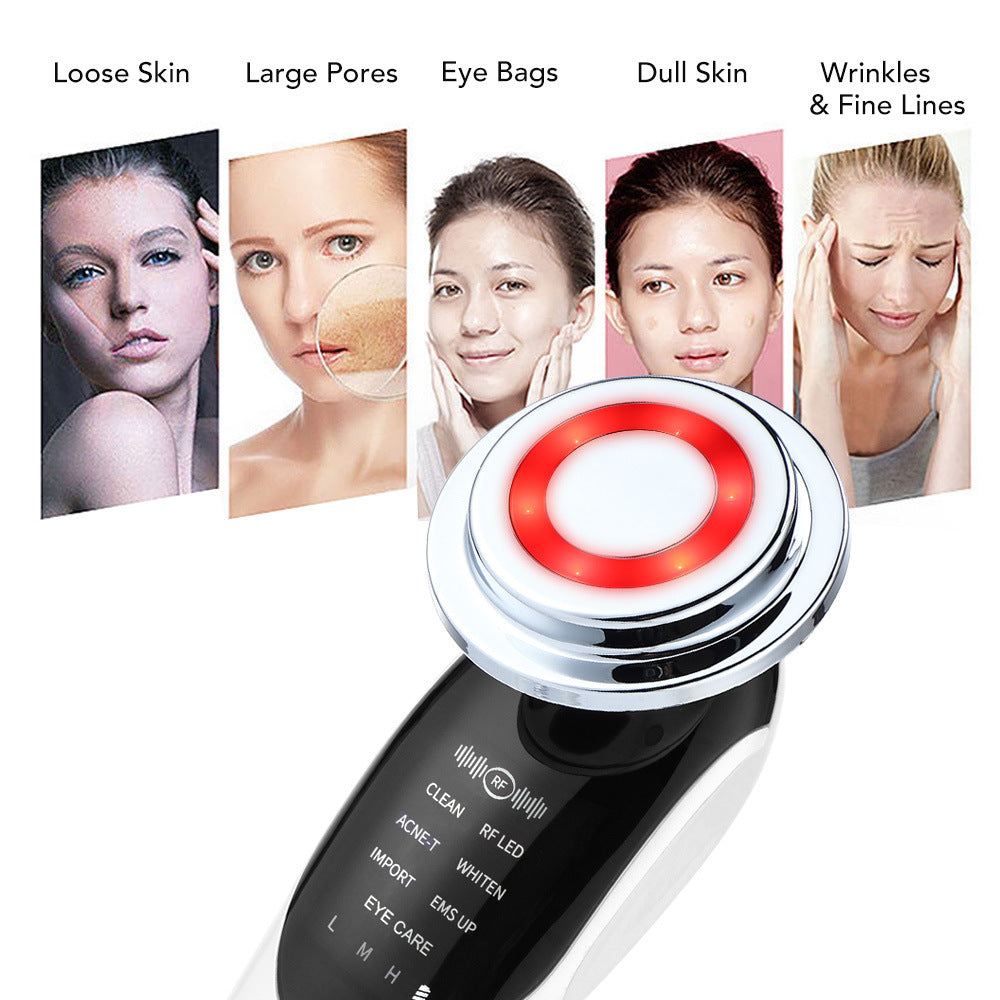 Appareil de massage facial 7 en 1, EMS, micro- purificateur, soins de la peau