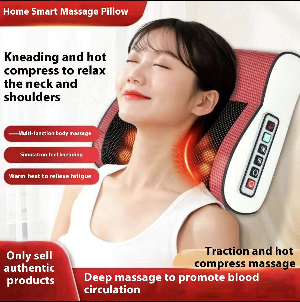 Coussin de massage cervical, masseur de taille multifonctionnel