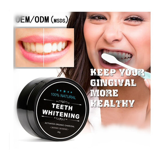 Poudre de blanchiment des dents au charbon de coco activé Hygiène bucco-dentaire