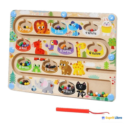 Jeu Montessori pour Enfants - Tableau de Tri de Couleurs avec Stylo Magnétique