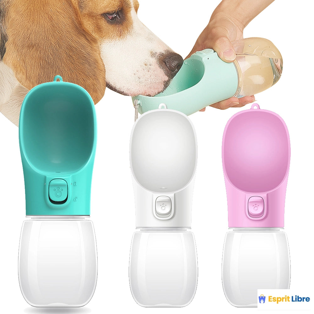 Bouteille d'eau portable pour chien - Pour chiens de petite et grande taille - Léger et étanche - Idéal pour les promenades