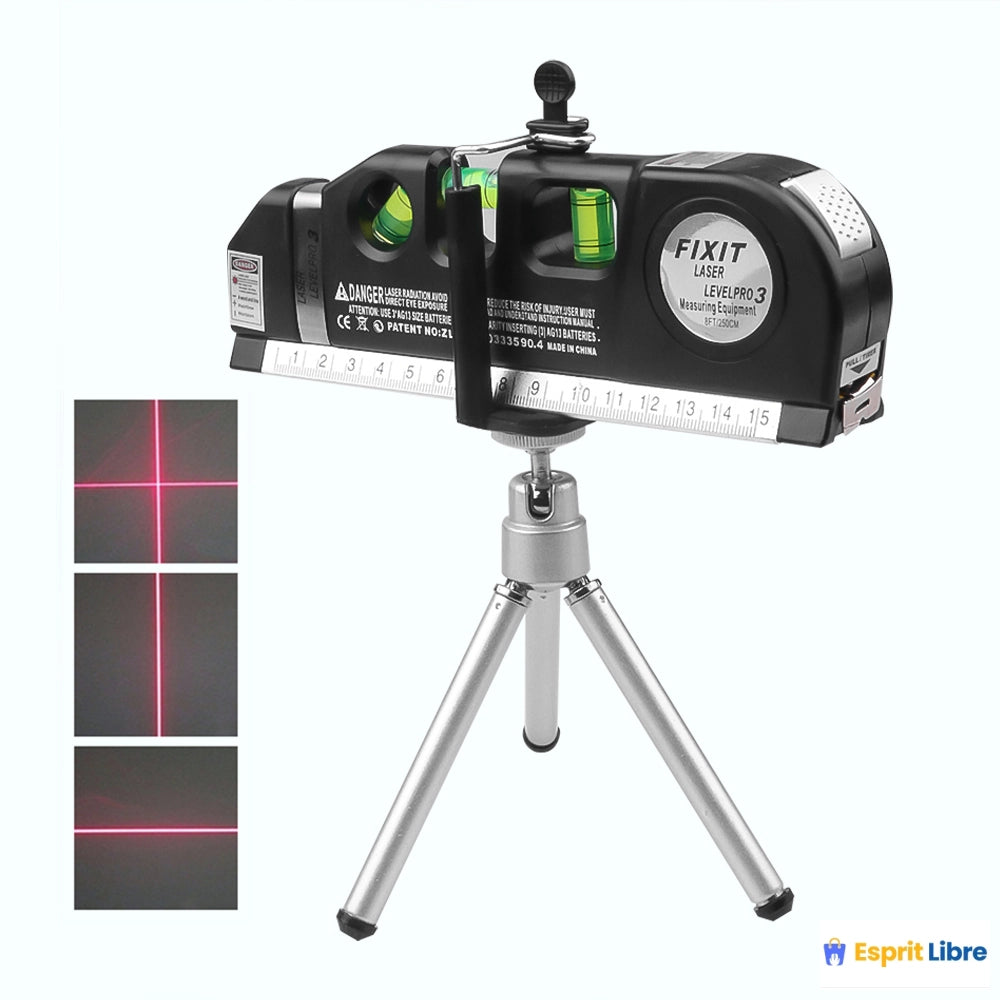 Niveau Laser Multifonction 4 en 1 Ruban à Mesurer Horizontal Vertical Laser Infrarouge