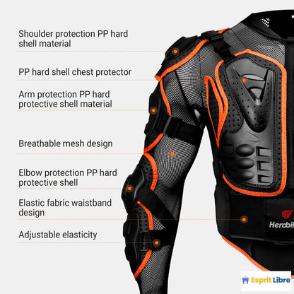 Nouvelle veste de moto armure complète S-4XL