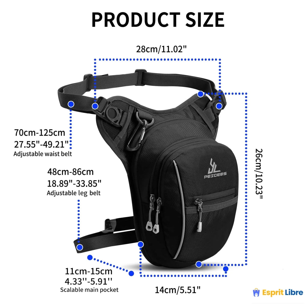 Sac de jambe pour moto étanche en oxford