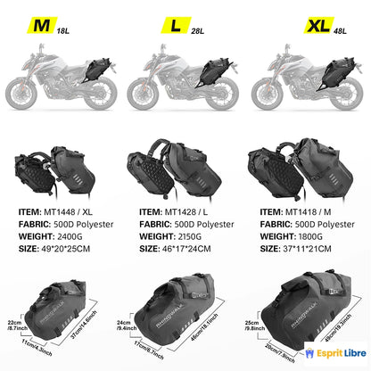 Sac de moto étanche 100% - Capacité 18L/28L/48L