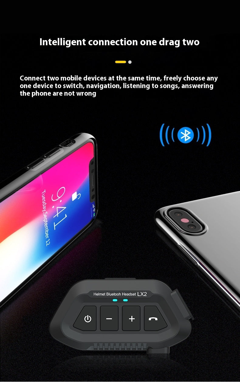 Bilateral Stereo Long Endurance Waterproof Rider Wireless Headset