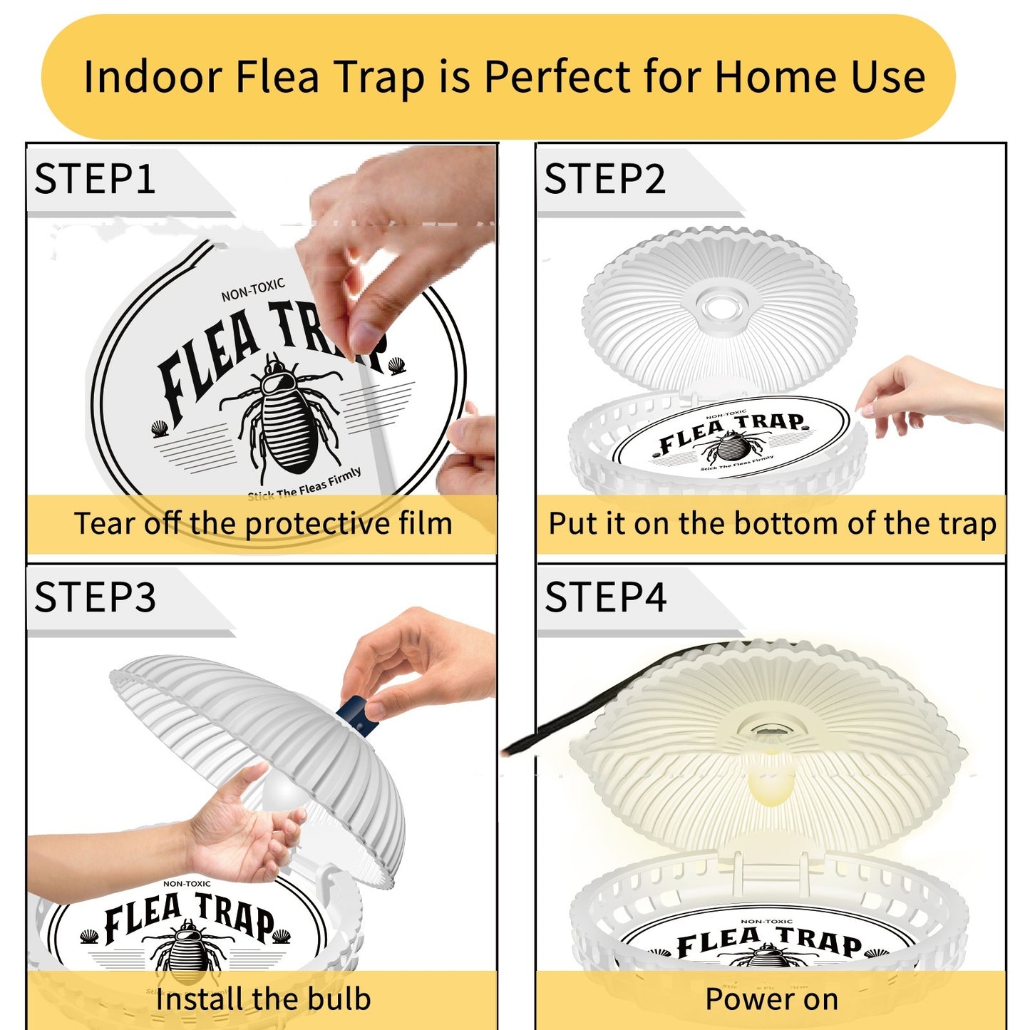 Lampe anti-puces en forme de coquillage pour animaux de compagnie