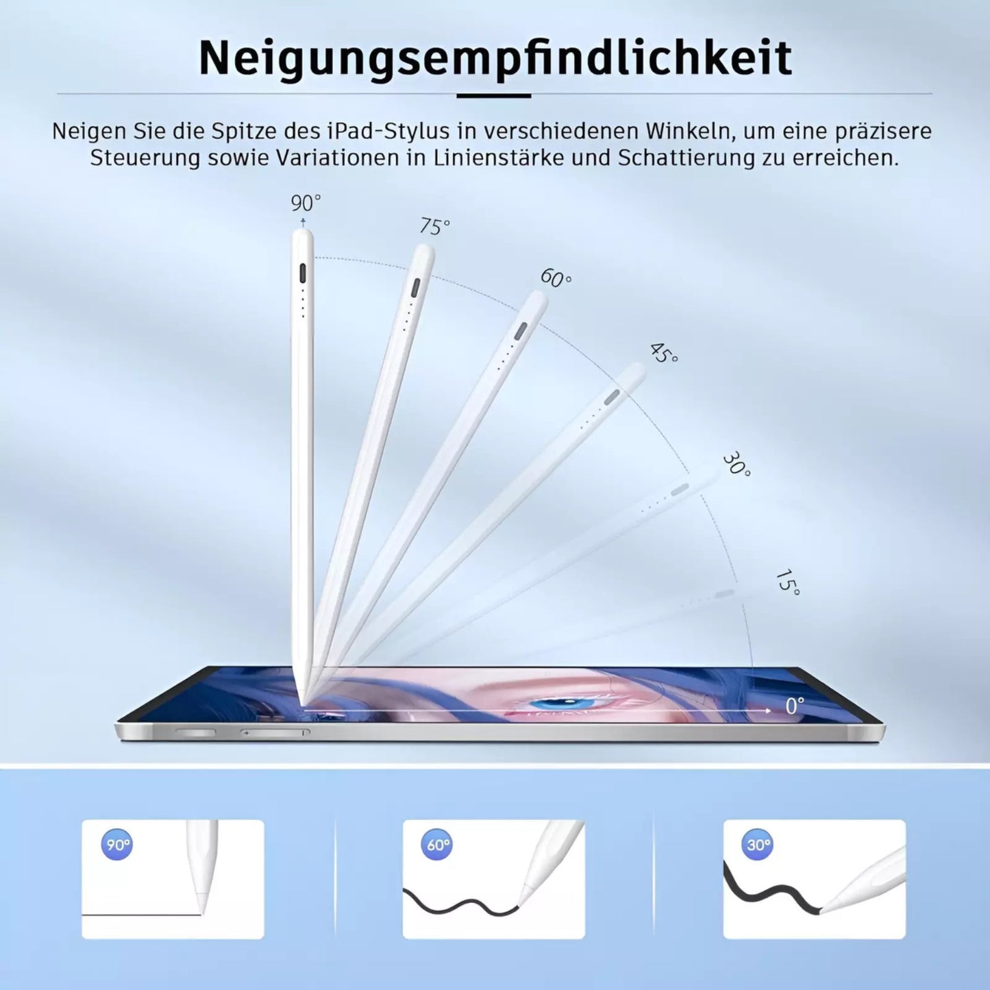 Stylet Bluetooth pour iPad 6, 7, 8, 9 et 10e génération (2018-2024)
