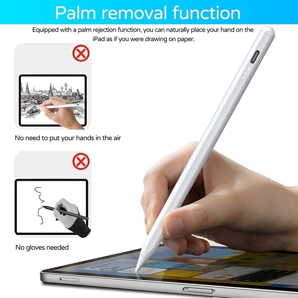 Stylet Bluetooth pour iPad 6, 7, 8, 9 et 10e génération (2018-2024)
