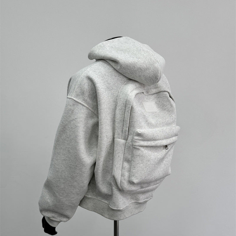 Sac d'école à dos pour homme, manteau fleuri gris