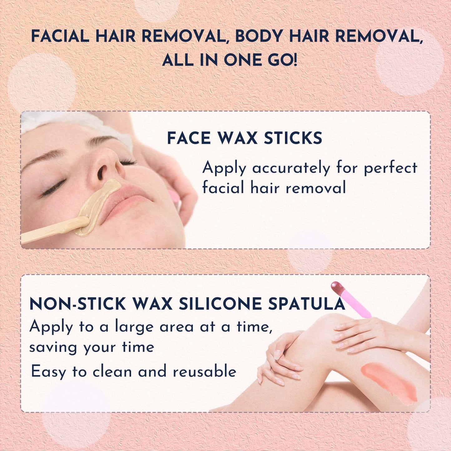 Kit d'épilation à la cire 11 pièces avec chauffe-cire et perles  pour visage, et corps