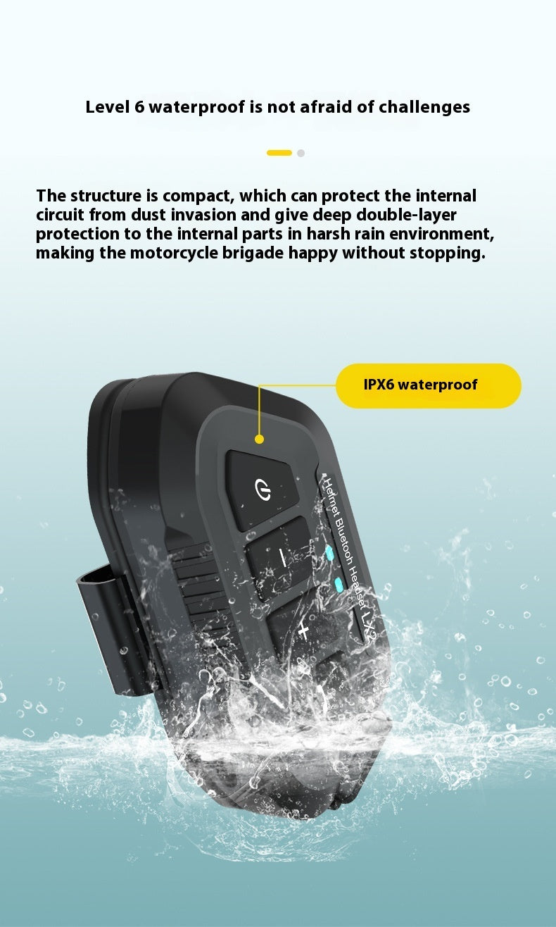 Bilateral Stereo Long Endurance Waterproof Rider Wireless Headset