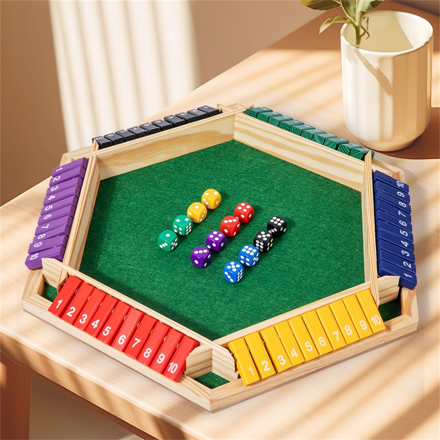 Jeu de dés Shut  6 faces colorées, jeu de mathématiques éducatif