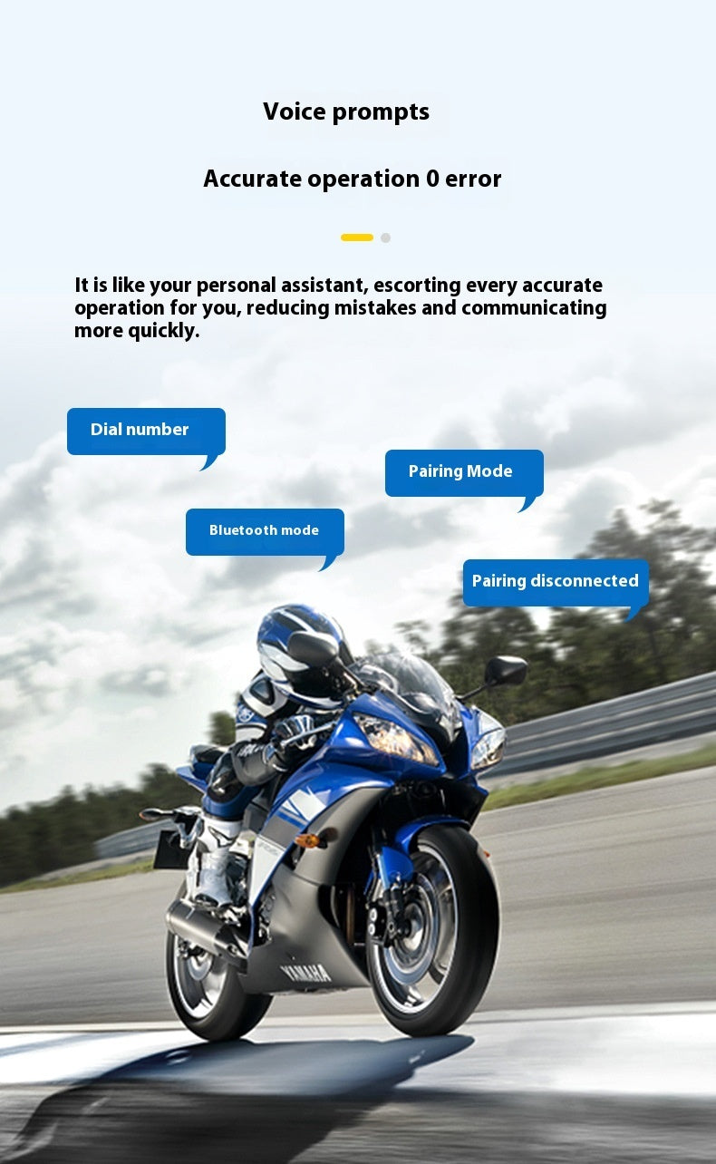 Bilateral Stereo Long Endurance Waterproof Rider Wireless Headset