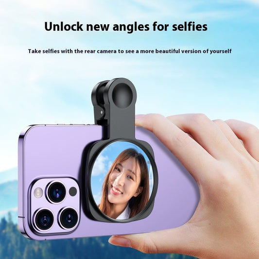 Caméra arrière de téléphone avec miroir réfléchissant et auto-prise de vue