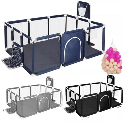 Grand parc pour bébé, parc de jeu d'intérieur, balles, piscine, panier