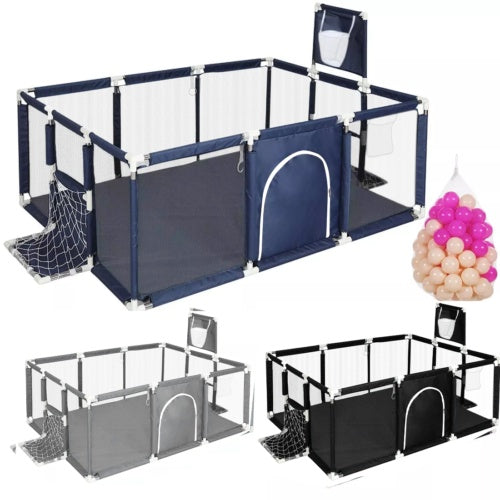 Grand parc pour bébé, parc de jeu d'intérieur, balles, piscine, panier