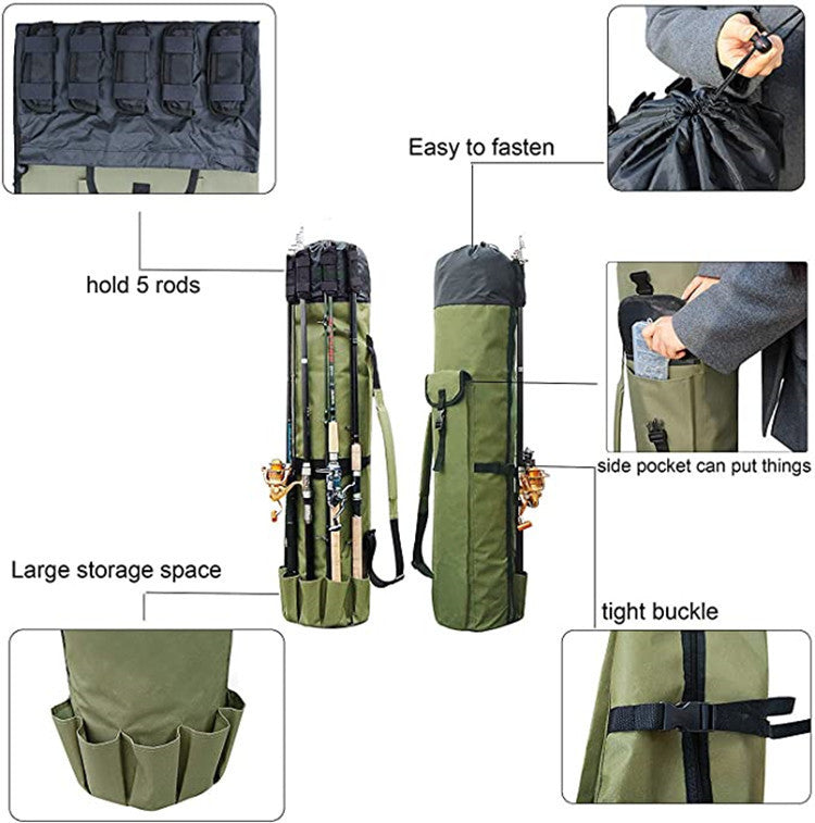 sac multifonctionnel pour canne à pêche,
