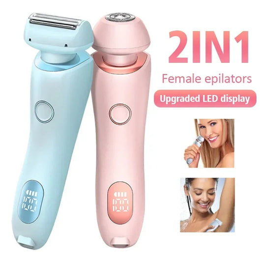 Épilateur 2 en 1 rechargeable par USB pour femmes, rasoir pour le corps