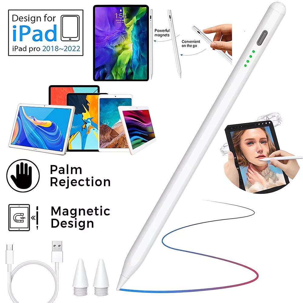 Stylet Bluetooth pour iPad 6, 7, 8, 9 et 10e génération (2018-2024)