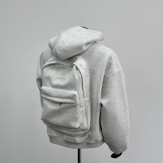 Sac d'école à dos pour homme, manteau fleuri gris