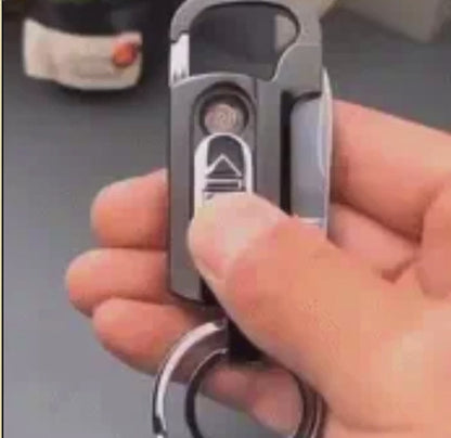 Porte-clés multifonctionnel avec allume-cigare et chargeur USB